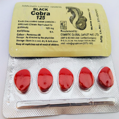 Black Cobra 125mg Tablet (Sildenafil) – Price & Details in Pakistan